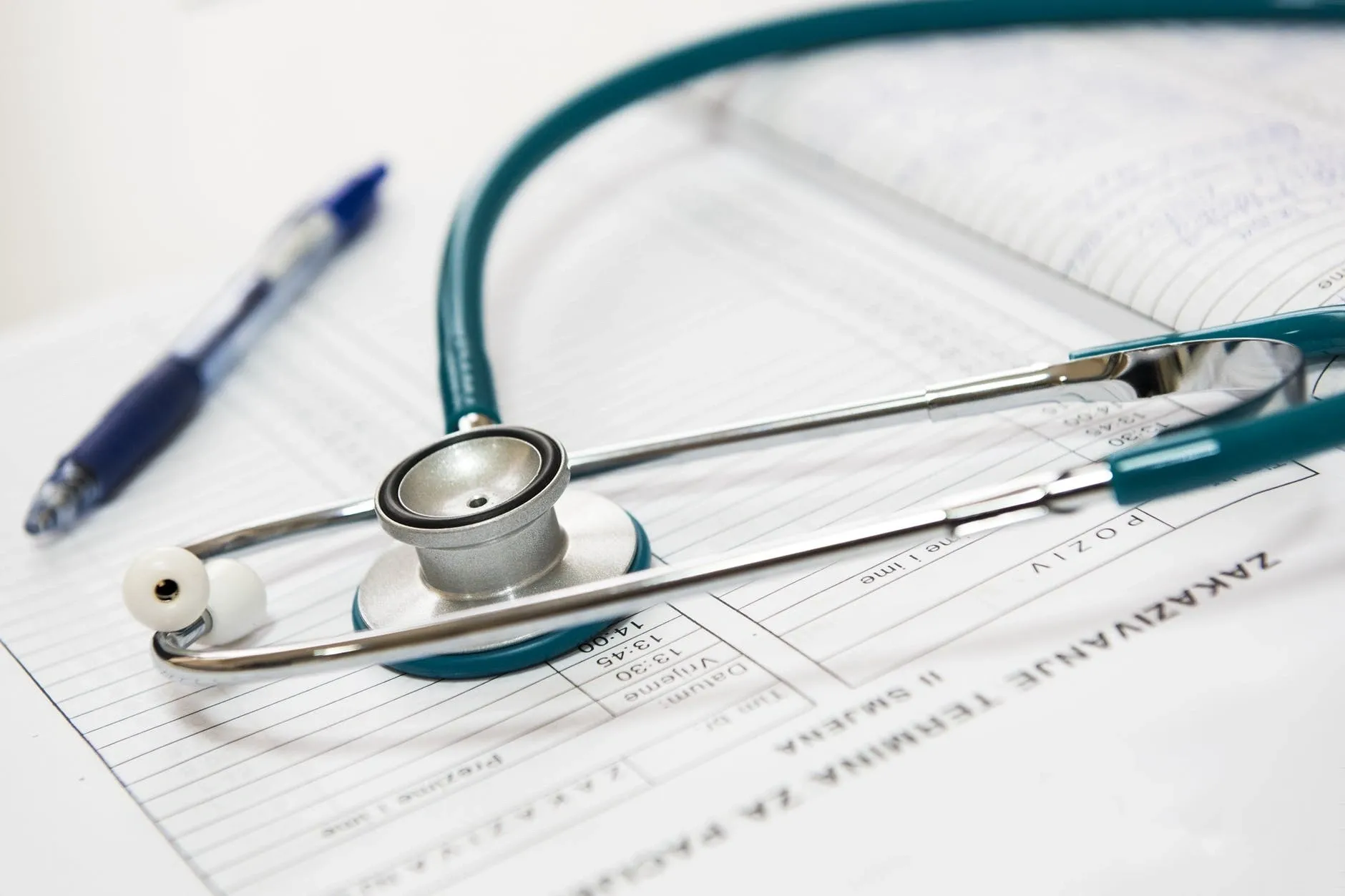 Stethoscope on medical documents